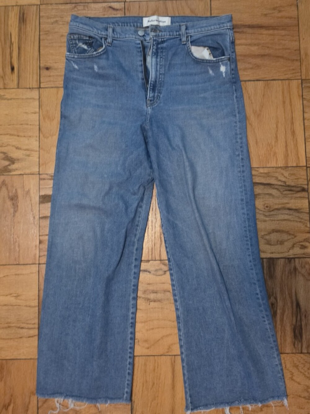 Reformation Wide Leg Classic High-Rise Light Blue Women's Jeans - size 31